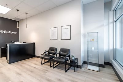 Beltone Hearing Centre reception, made by Commercial renovations contractor in Langley