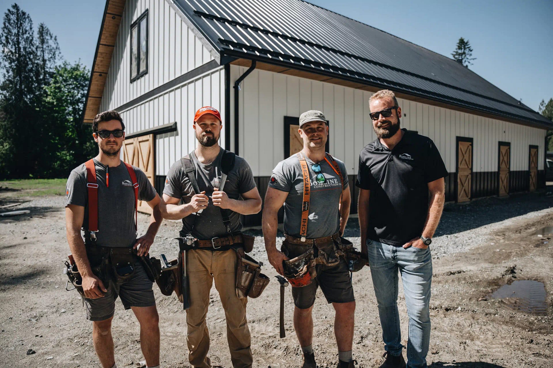 Bowline Construction crew building a barn Burnaby BC