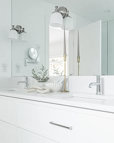 Bathroom with white accent custom bathroom home renovation contractors in Langley, BC
