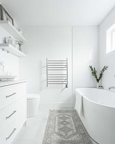 Bathroom with white accent custom bathroom home renovation contractors in Langley, BC