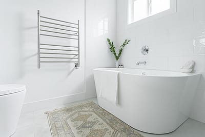 Bathroom with white accent custom bathroom home renovation contractors in Langley, BC