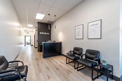 Beltone Hearing Centre reception, made by Commercial renovations contractor in Langley