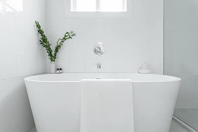 Bathroom with white accent custom bathroom home renovation contractors in Langley, BC